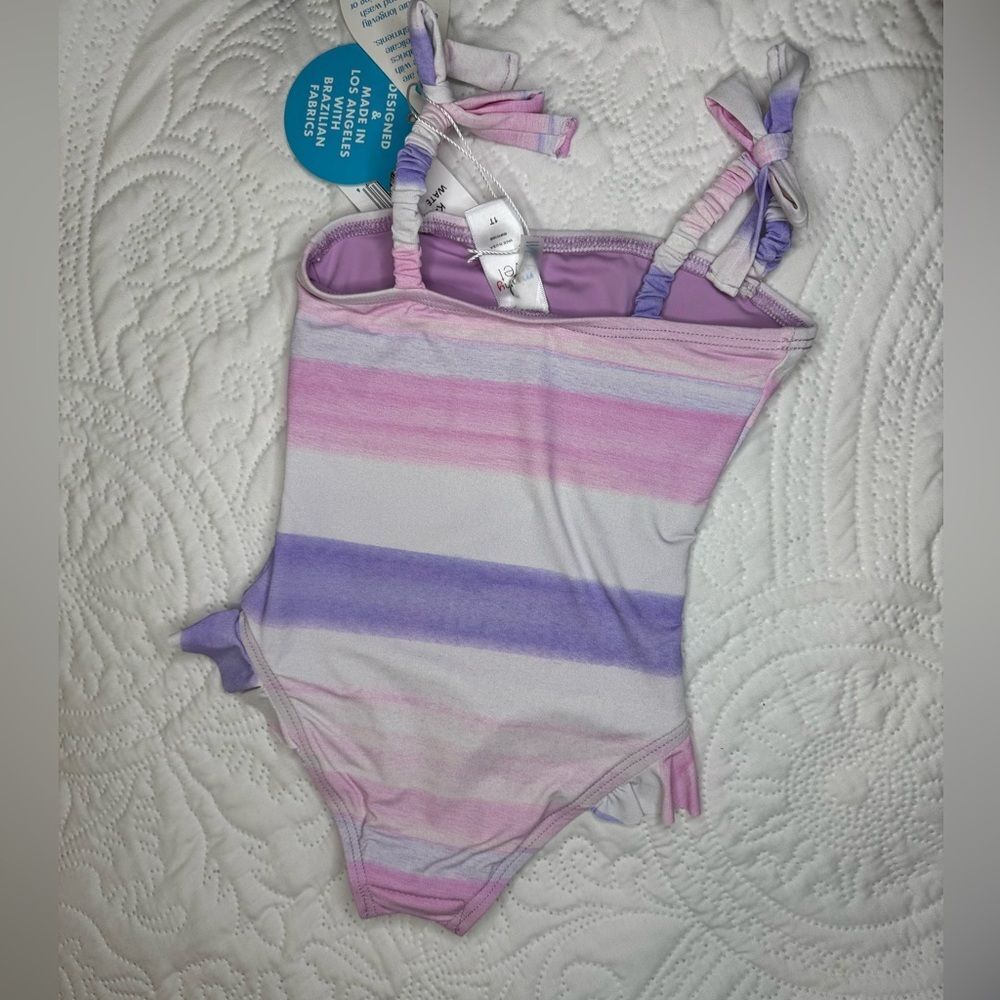 NWT Minny WET Swimwear Striped Pink and Purple Swimsuit - Picture 2 of 5